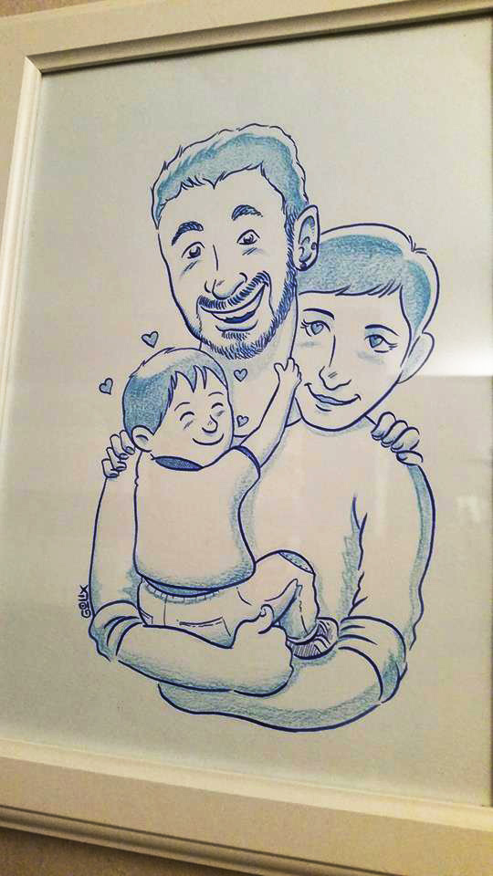 ritratto di famiglia a fumetti